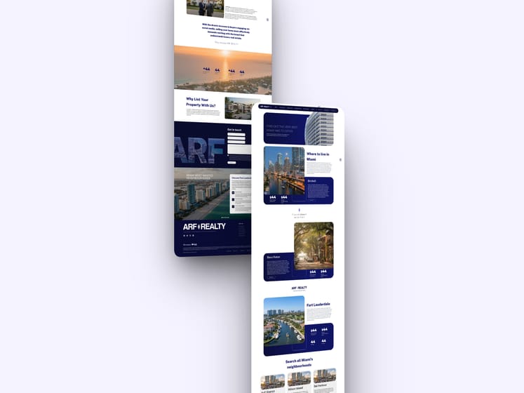 Site da ARF Realty, imóveis de luxo em Miami