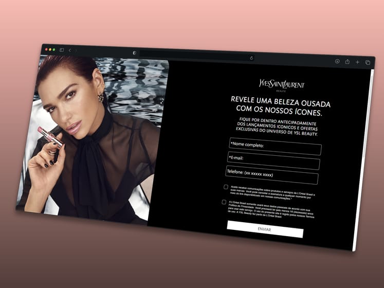 Landing page de captação para Yves Saint Laurent