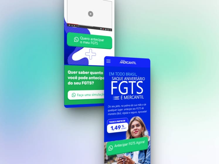 Site do Banco Mercantil, campanha de saque-aniversário FGTS