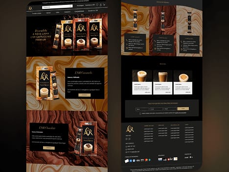 Landing page da linha L'OR Cappuccino