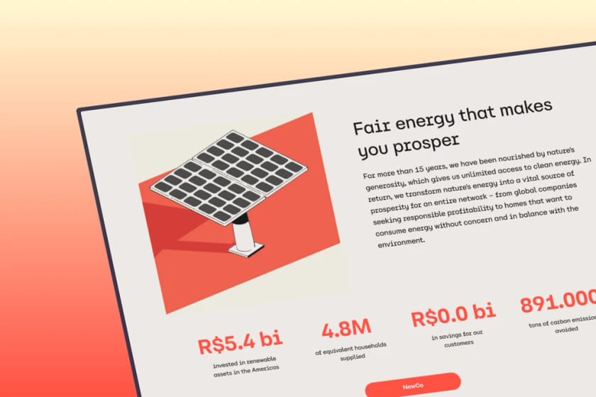 Landing page de energia renovável