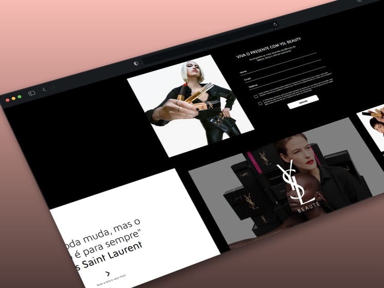 E-commerce e formulário promocional para Yves Saint Laurent